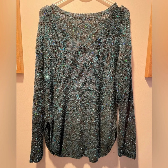 Apt. 9 Navy Sparkle Sweater Womens Size Large - Picture 3 of 5